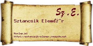 Sztancsik Elemér névjegykártya