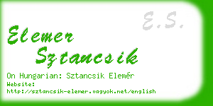elemer sztancsik business card